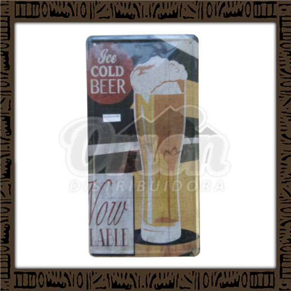 Quadro Decorativo de Parede 15x30 - Placa 005 Ice Cold Beer - MXF16319